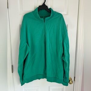 lululemon french terry oversized half zip in maldives green size xxl!